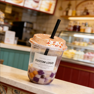 Gobelets en plastique rigide transparent avec couvercle et paille pour desserts, 16oz, 12oz, 30oz – Gobelets en plastique de 16oz pour desserts - Product Image 3