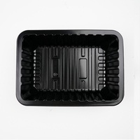 Wegwerp Grote Zwarte Bak Pp Food Grade Materiaal Blister Plastic Verpakking Lade Vlees Fruit Salade Bevroren Voedsel Container
