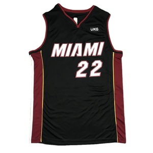 Broderie personnalisée en gros <span class=keywords><strong>Miami</strong></span> Heat # 3 # 14 # <span class=keywords><strong>22</strong></span> # Débardeur de basketball rose en maille poly unisexe pour adulte, modèle transfrontalier 2026 - Product Image 2