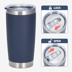 Bouteille d'eau à double paroi isolée, gobelet à bière sous vide isolé avec couvercle, tasse à café, mug en acier inoxydable de voyage, garde au froid pendant 12 heures - Product Image 5