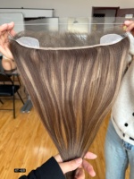 SHY HAIR Expédition immédiate HD 12*2 Compléments capillaires pour la ligne des cheveux, couleur naturelle, cheveux humains vierges bruts pour femmes souffrant de calvitie frontale