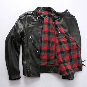 New Japan Style <b>Mens</b> Cowskin <b>Jackets</b> Fashion Genuine Leather Slim Coat Motor Biker <b>Jackets</b> - Product Image 2