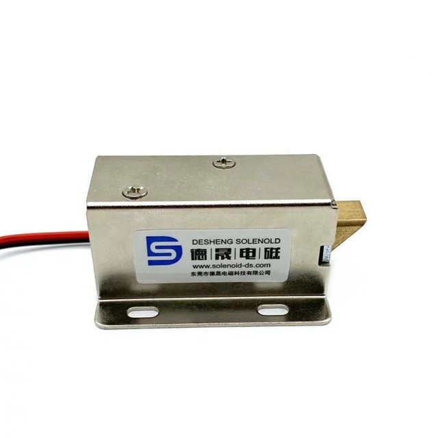 DS1037 Electric Solenoid Lock Small Dc 24v Direct Acting Push Pull Latching Electromagnet Lock for Door