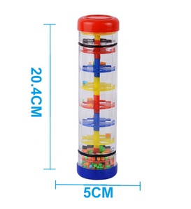 Jouet musical sensoriel pour bébé, baguette de <span class=keywords><strong>pluie</strong></span>, <span class=keywords><strong>hochet</strong></span>, tube en plastique, jouet pour bébé de 5 à 7 ans, jouet à secouer - Product Image 6