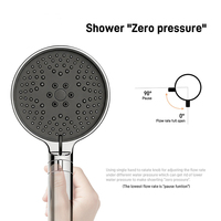 Douche à main TOPWAY 3 JET avec débit d'eau réglable, effet pluie et massage, finition chromée