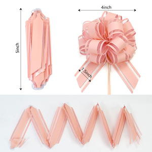 Hot bán 4 inch <span class=keywords><strong>PP</strong></span> kéo Ribbon cung cho gói hộp hoặc trang trí hoa X-Mas Đảng Organza satin đầy màu sắc kéo Bow - Product Image 5
