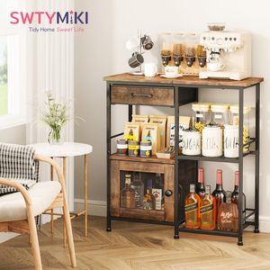 Mueble de Barra de Café Personalizado SENYU, Estilo Rústico, con Cajones, Ecológico - Product Image 4