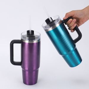 Modern Design 304 Stainless Steel Vacuum Thermos Flask 40Oz <b>Large</b> Capacity With Straw and Handle for Home Use Business <b>Gift</b> - Product Image 2