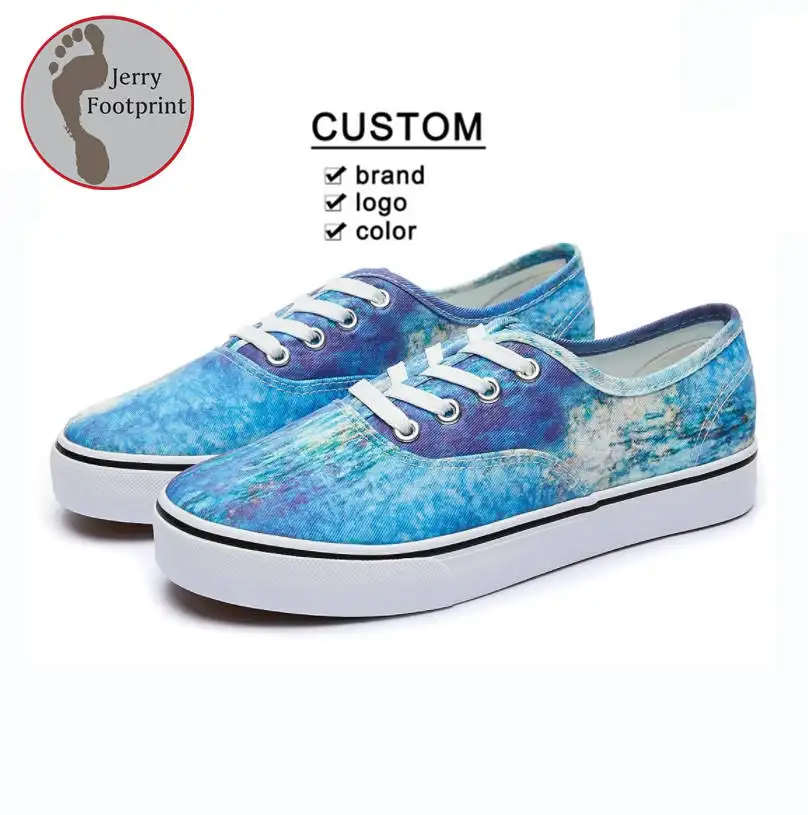 Floral Canvas Trendy Sneakers Lace-Up Men'S Casual Jazz Shoes