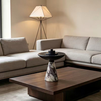 Brûleur d'encens en marbre, base conique en pierre naturelle en forme de sablier, porte-encens décoratif pour la maison et le salon de style arabe