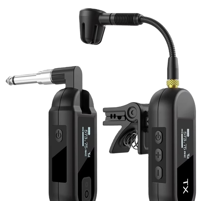 XTUGA M-03 Cordless Clip UHF Mic Wireless Instrumental Microphone for Saxophone & Guitar 1-Year Warranty