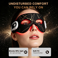 Masque LED portable pour soins oculaires à lumière rouge 630/580/450/850nm, design noir et or, pour usage domestique et en salon (OEM/ODM)