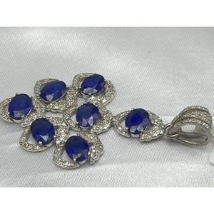 Nuevo Colgante de Zafiro Azul de Lujo Más Vendido, Plata de Ley 925, Regalo para Fiestas, Bodas, Compromisos, Ceremonias Religiosas y Eventos - Product Image 5
