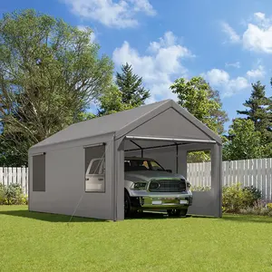 Özel Carport 10x20 ft garaj tentesi entübasyon ağır araba gölgelik oto kamyon tekne gölge Pergola taşınabilir garaj