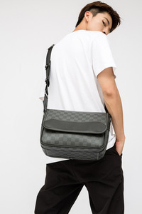 Borsa a Tracolla Monospalla da Uomo in Pelle PVC di Alta Qualità, Stile Giapponese Coreano, Casual Quadrata, Modello <span class=keywords><strong>Postino</strong></span> - Product Image 6