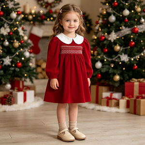 Vestito Natalizio per Bambine 1-6 Anni, Abito da <span class=keywords><strong>Capodanno</strong></span> per Bambine, Vestiti Rossi per Bambine, Costume da Principessa per Festa <span class=keywords><strong>di</strong></span> Natale - Product Image 2