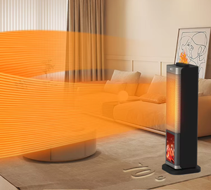 2000W Quick Heating 3D Simulated Flame & Humidifier Tip-Over Protection Energy-Efficient <b>Portable</b> Home Room PTC <b>Heater</b> Indoor - Product Image 4