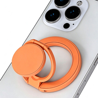 Support de téléphone magnétique en alliage de zinc avec peinture laquée, conception à aimant double face, support de doigt pliable portable pour smartphone
