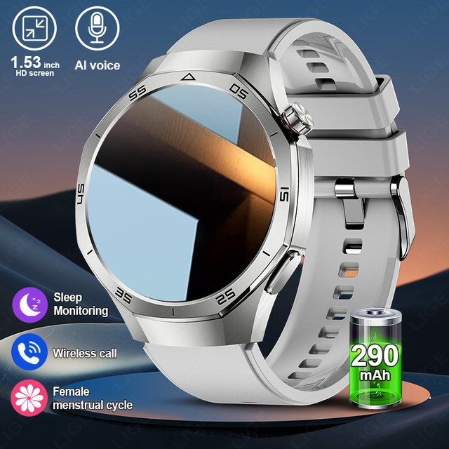 Lige BW0679 Sports Outdoor Touch Screen Watch Smart Al Voice Assistant Intelligent Heart Rate Monitoring Wireless Calling Montre