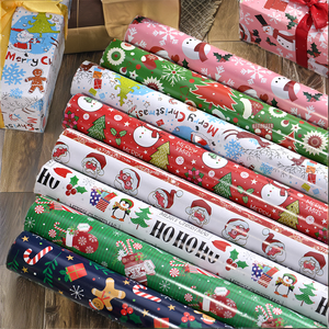Papel de Regalo Navideño de Papel Reciclado y Reutilizable, Venta al por Mayor de Fábrica, 50x70cm, de una Sola Cara, Alta Calidad, Decorativo - Product Image 2