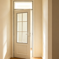 Porte battante en PVC-U avec double vitrage trempé, résistante à la corrosion, isolante thermiquement pour climat humide