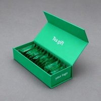 Boîte d'emballage rigide pour sachets de thé vert et de café, boîte cadeau magnétique personnalisée de qualité supérieure pour ensembles de thé, fermeture magnétique, boîte cadeau rigide