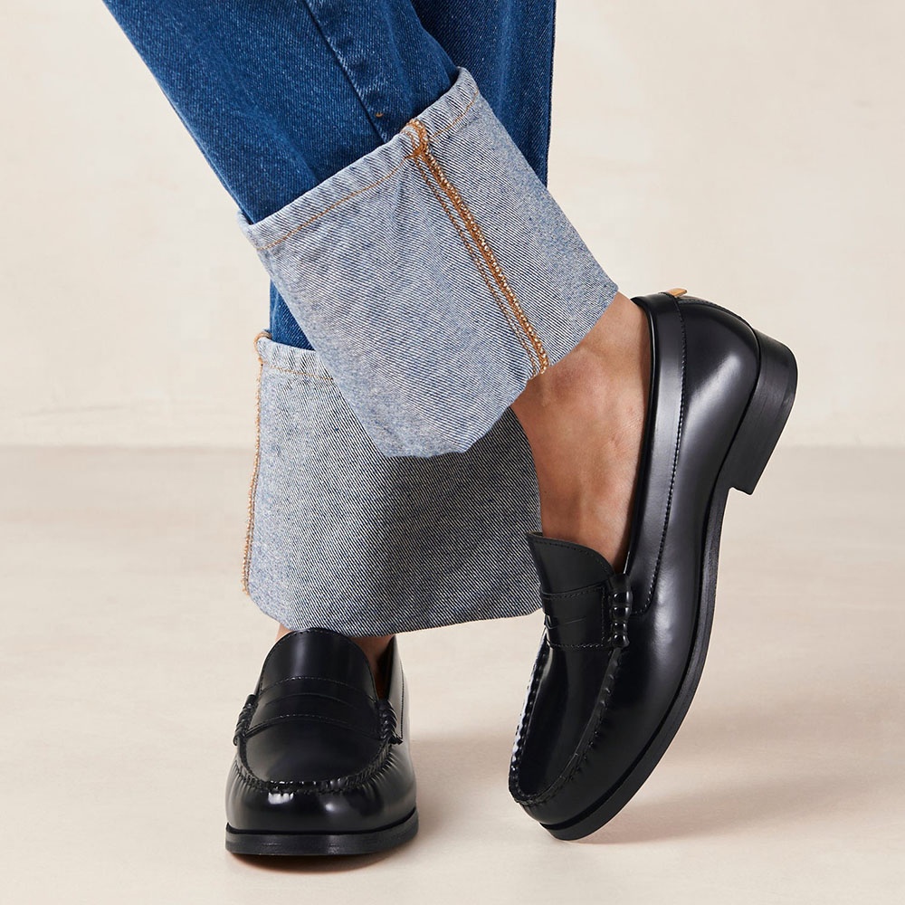 slim fit dress slacks Vance Co. Men's Phineas Comfort Penny Loafer Dress Shoe - Black main image 0