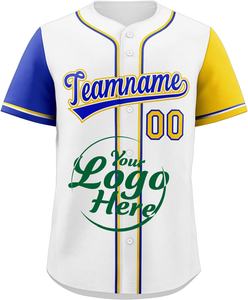 T-shirt rayé lourd Streetwear uniforme tee Baseball Jersey boutonné chemises à manches courtes, cousu personnalisé - Product Image 5