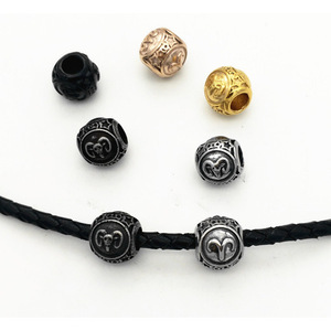 yunnique Aries - Cuentas espaciadoras redondas de acero inoxidable chapadas para la fabricación de pulseras y accesorios de joyería - Product Image 1