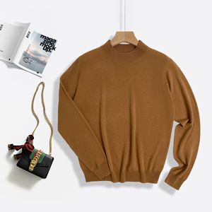 Suéter de Lana 100% Pura Lavable a Máquina para Mujer, Otoño Invierno, Nuevo, Corte Holgado, <span class=keywords><strong>Cuello</strong></span> Alto Simulado, Tejido Ultrafino, Capa Base - Product Image 4