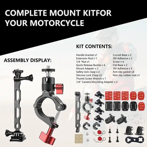 Nuevo diseño compatible con cámara de acción personalizada, montaje de abrazadera para motocicleta, montaje de manillar de bicicleta para GoPro, accesorio <span class=keywords><strong>Insta360</strong></span> One <span class=keywords><strong>X2</strong></span> <span class=keywords><strong>X3</strong></span> - Product Image 5