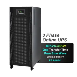 מפעל CW 80KVA 64KW 3 פאזי סוללה חיצונית קיבולת גבוהה UPS מקוון 30KVA 40KVA 60KVA למערכת