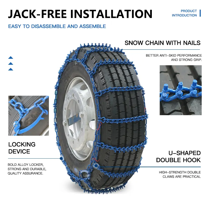 BOHU universale in lega di acciaio all'ingrosso protezione per pneumatici Anti-scivolo di emergenza catena da neve