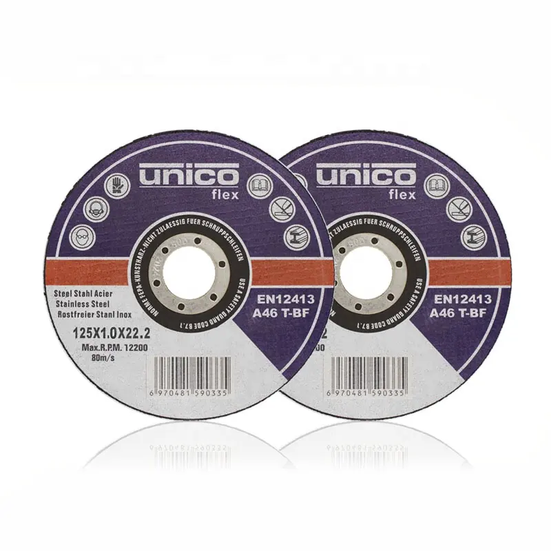 UNICO piringan pemotong aluminium Stainless Steel, alat potong datar abrasif Disco De Corte 125x1.0mm