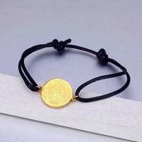 Bracelet Catholique Acier Inoxydable Plaqué Or 18K Bijoux St. benoît Vierge Marie Guadalupe Bracelet Réglable