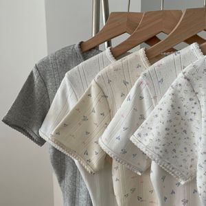 <span class=keywords><strong>Brandy</strong></span> BM, novedad de verano para mujer, camiseta Floral de manga corta con cuello redondo, <span class=keywords><strong>ropa</strong></span> para el hogar, temperamento ajustado y pijama versátil - Product Image 2