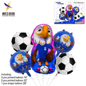 Kit de 5 Ballons de Décoration Thème Match de Football pour la Coupe <span class=keywords><strong>du</strong></span> Monde de Football 2026 – Ballons en Aluminium en Forme de Mascotte – Grande Vente - Product Image 2