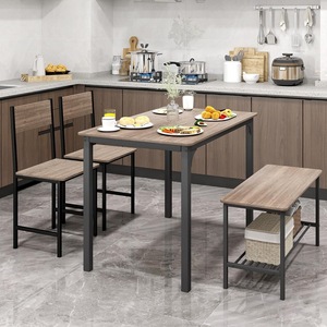 Cross-border multifunctional modern minimalist bench and dining <b>table</b> set combination for small apartments, restaurants, and - Product Image 1