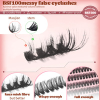 Cils individuels ultra-fins et doux en grappe, courbure D, volume léger, cils segmentés naturels pour DIY