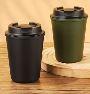 แก้วกาแฟสแตนเลสสองชั้น ขนาด 300 มล. เป็นมิตรกับสิ่งแวดล้อม เก็บความร้อน-เย็น ป้องกันการรั่วซึม ใช้ซ้ำได้ เหมาะสำหรับการเดินทาง ดีไซน์ทันสมัย รับสั่งทำ - Product Image 1