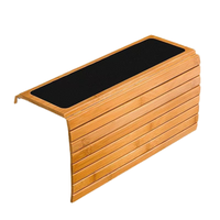 Zusammenklappbares Bambus-Holz-Aufbewahrungstablett für Sofa-Armlehne, Faltbare Wandmontage-Essensablage, Rechteckige Tabletts >501ml