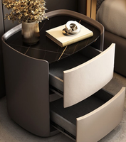 Table de chevet minimaliste italienne, chambre à coucher moderne minimaliste de luxe léger