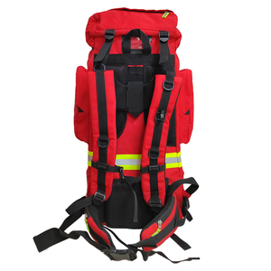 LUPU Red Tactical <b>Backpack</b> 51L+ <b>Nylon</b> Softback Outdoor Hiking Unisex Waterproof With Zipper Closure And Reflective Strips - Product Image 3