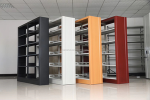 Library Furniture 4-layers Double Side Bookshelf Metal Bookrack Height-<b>Adjustable</b> Bookcases for Students Display Racks - Product Image 6