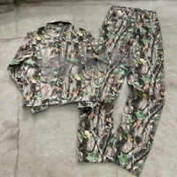 Streetwear personnalisé deux pièces Dtg véritable arbre camouflage imprimé jean évasé veste de costume et pantalon correspondant ensemble de vêtements d'extérieur pour hommes ensemble denim