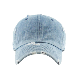 Gorra de Béisbol Premium Desestructurada Personalizada de Mezclilla Estilo Dad Hat Lavada Deportiva Lisa Desgastada - Product Image 2