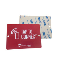 Cercle de plaque d'immatriculation NFC 13.56 MHz personnalisé carte de visite adhésive en PVC et graphiques de paiement avec puce