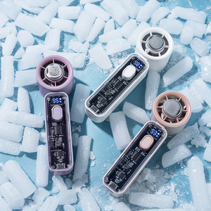 Nouveau ventilateur portable 2026 à vitesse variable (1-100) avec affichage numérique intelligent, corps transparent, refroidissement par glace, batterie 2000 mAh, pour extérieur et voiture - Product Image 6