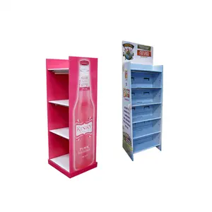 cardboard free standing shelf totem display folding stand gift card display rack packaging floor stand led exhibitor