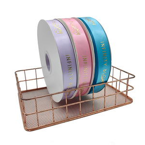 自定义金箔印花 3d标志礼品聚酯缎带 - Product Image 2
